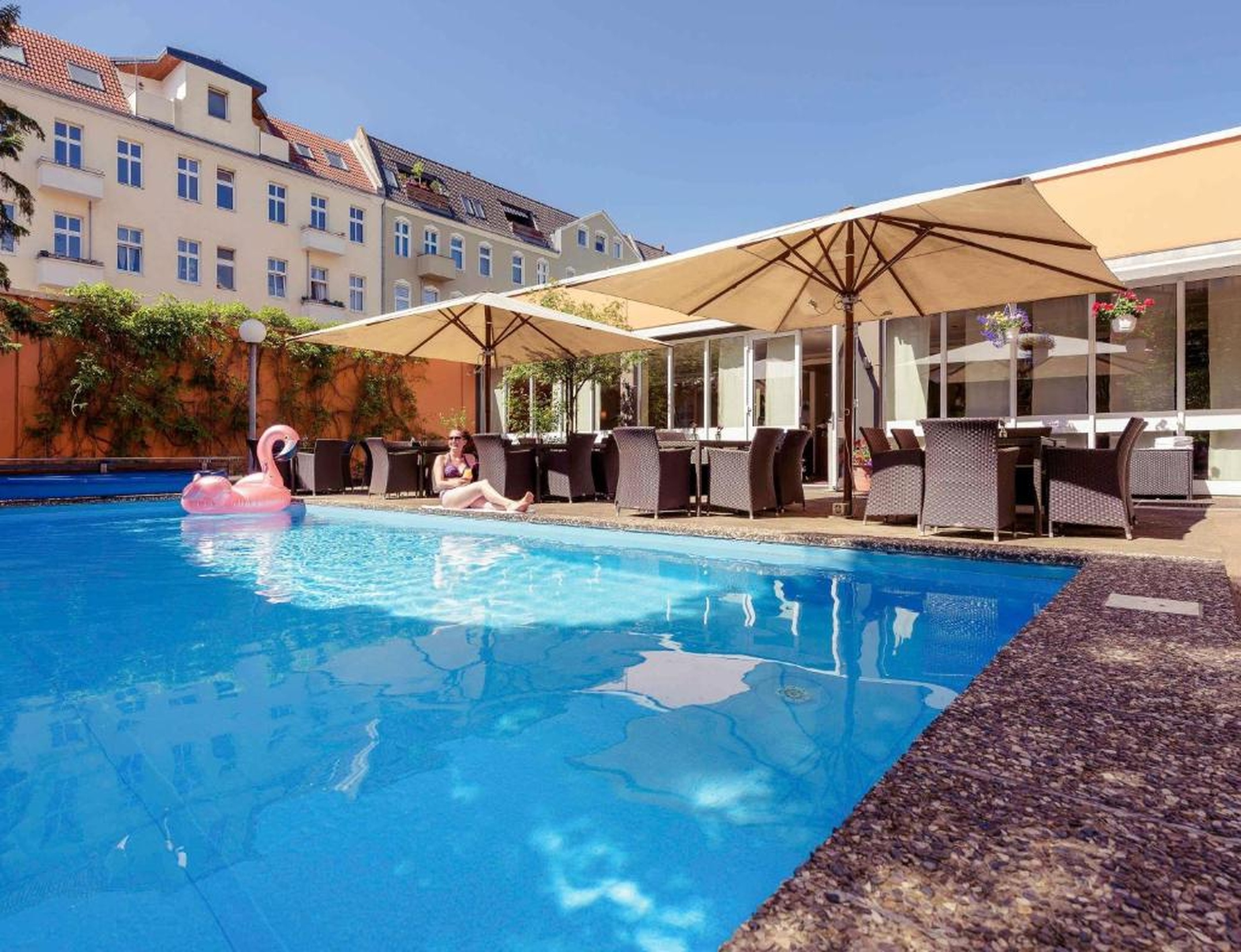 Outdoor pool and quiet terrace